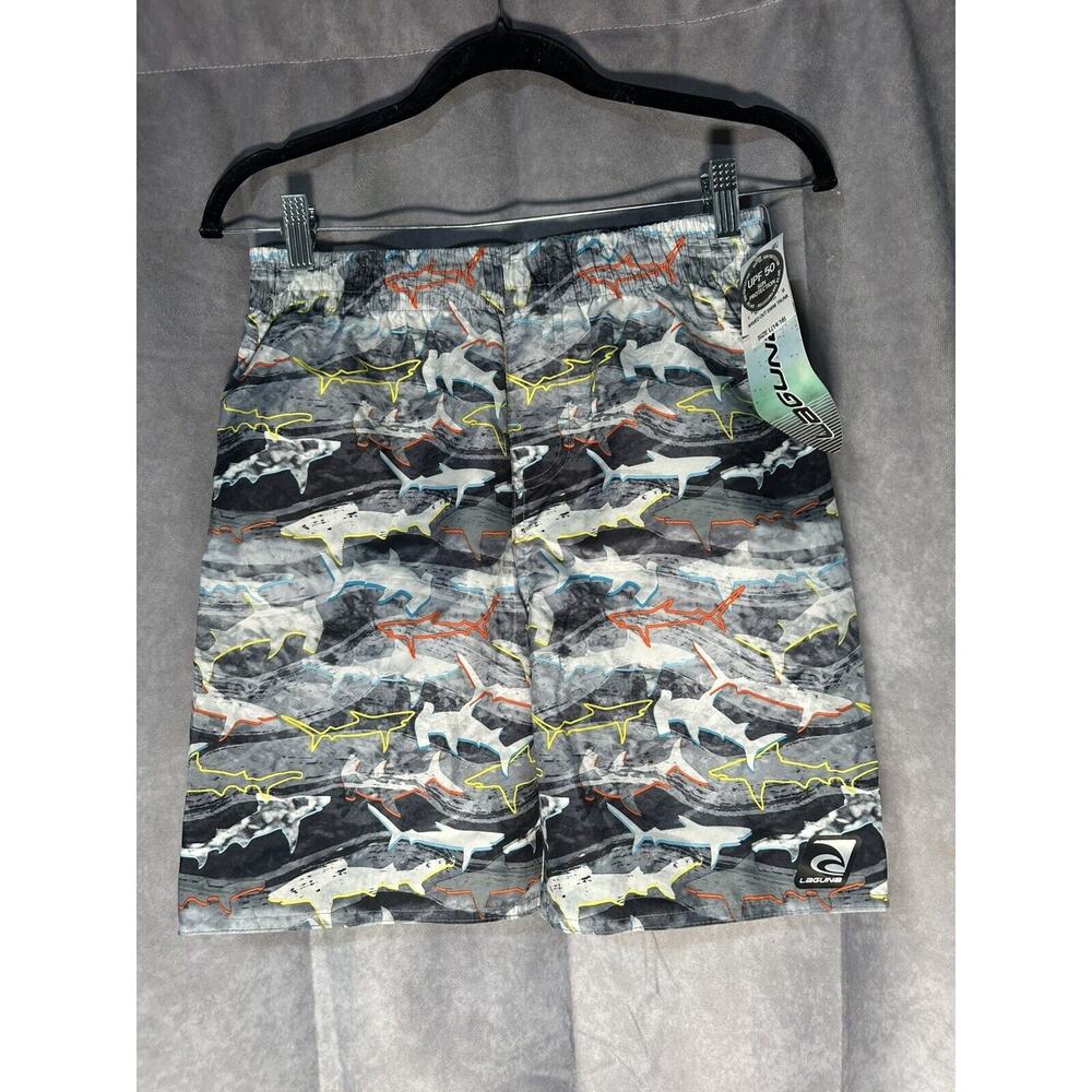 NEW W TAGS Laguna Big Boys Waved Out Swim Trunks in Gray, Sz 14 (16)